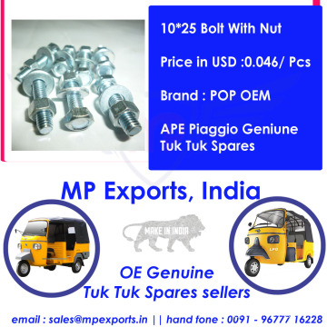 Ape Tuk Tuk Spares 10*25 Bolt With Nut